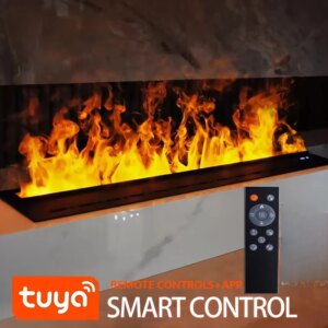 Smart Home Flame Steam LED Color Flame TV Wall Decorative Flame Mobile APP Control 3D Water Steam Electrical Fireplace