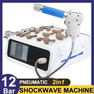 Professional Pneumatic Shockwave Therapy Machine Leg Knee Pain Physiotherapy 12Bar Shock Wave Device Body Massager Chiropractic