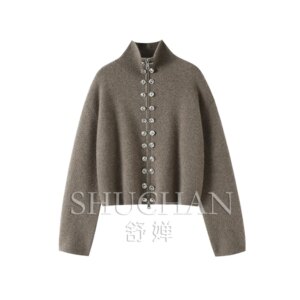 Thickened turtleneck 100% pure cashmere cardigan women’s pure cashmere sweater zipper cardigan loose