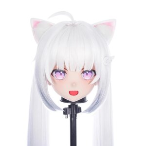 Handmade Customize Character Crossdressing Female/Girl Resin Full Head With Lock Anime Cosplay Japanese Animego Kigurumi Masks