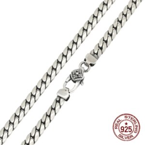 S925 Sterling Silver Necklace Vintage Personalized Gothic Style Minimalist Fashion Couple Chain with Jewelry