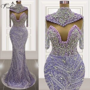 2024 Women Celebrity Dresses Sexy Heavy Handmade Crystal Purple Bodycon Evening Dress Nightclub Performance Dress Customized