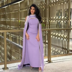 Elegant Mermaid Sleeveless O-Neck Prom Dresses Pleated Beadings Sequins Ankle Length Party Dresses Evening Dresses