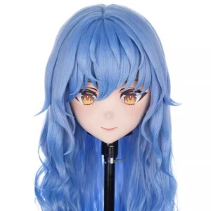 Full headband lockHandmade Customize Cartoon Character BJD Cosplay Kigurumi Mask Resin Japanese Anime Kigurumi Masks