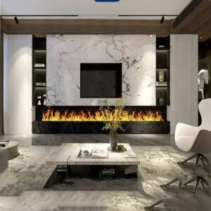 LED Mist Fireplace with Remote – Decorative Fake Flame Free Touch Fireplace Colorful Flame Changed Electric Fireplace