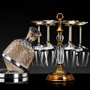 Household crystal glass goblet retro style red wine Jinshan decanter set
