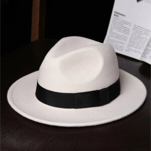 Elegant fashion top hat for men and women large wide eaves felt