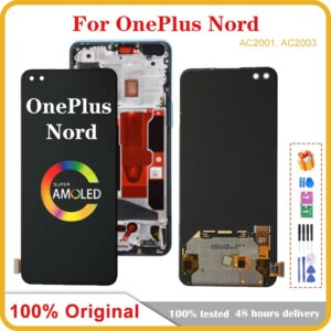 6.44” Original AMOLED For Oneplus nord AC2001 AC2003 LCD Display Touch Screen Panel Digitizer Replacement For 1+nord LCD