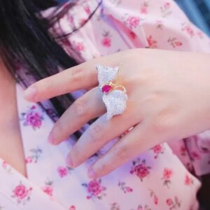 Butterfly Ring For Women Fine Jewelry 925Sterling Silver With Cubic Zirconia Cute RomanticWedding Party Elegant Female Gift