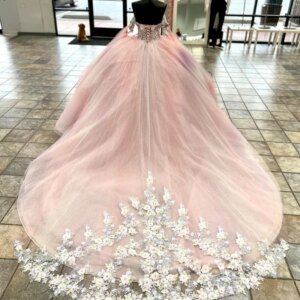Customized Pink Women Prom Dresses Dance Wear Off Shoulder Flowe Applique Pearls Big Puffy Skirt Vestidos De 15 Quinceañera 16