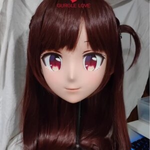 (GLA04019)Customize Character Resin Half Head Japanese Animego Cosplay Crossdressing Doll Anime Kigurumi Mask With Eyes And Wig