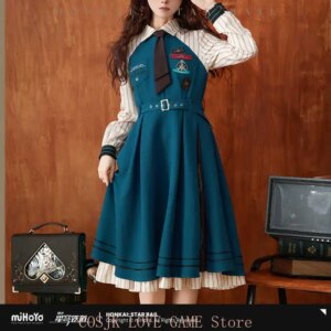 Presale Game Honkai Star Rail Official Merch miHoYo Original Aventurine Theme Impression Long Sleeve Dress Women Gift