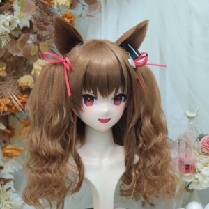 Customize Character Female/Girl Resin Kig Full Head With Lock Anime Cosplay Japanese Anime Kigurumi Mask