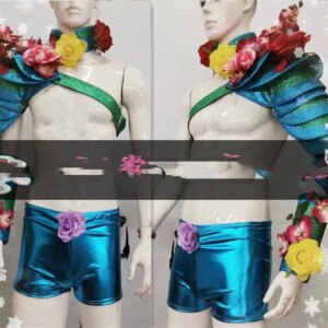 Bar GOGO men’s armor flower costume nightclub bar DS men’s costume
