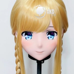 Customize Character Female/Girl Resin Kig Full Head With Lock Anime Cosplay Japanese Anime Kigurumi Mask