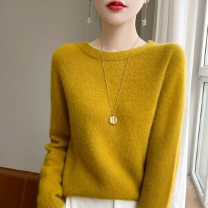 sweater O-Neck Seven needle thickening Sweater Pullovers Cashmere Soft Sweaters Women 2024 Autumn Winter
