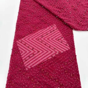 Latest African 3D Lace Fabric Embroidery French Mesh Lace Fabric Stones Nigerian Tulle Lace For Party Dress