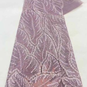 African Lace Fabric Sequins Embroidery Beaded Nigerian Bridal 2025 High Quality Lace French Velvet Lace Fabric For Wedding Dress