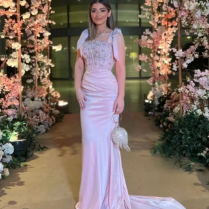 Saudi Arabia Prom Dresses Spaghetti Sweep Train Mermaid Evening Dresses Beaded Party Formal Dress Ruched Vestidos De Noche