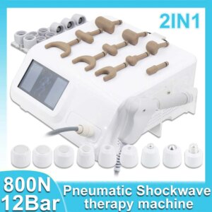 Pneumatic Shockwave Therapy Machine 12Bar Effectively Sports Injuries Shoulder Pain Shockwave 2IN1 Chiropractic Correction Gun