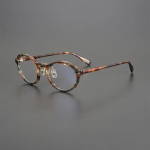 Designer oval glasses frame ultra light high quality personality fashion niche retro literary myopia prescription optical glasse