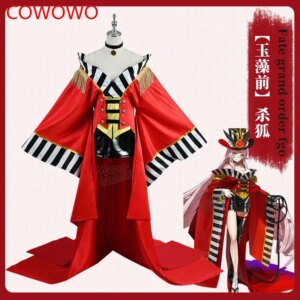 COWOWO Anime Fate/Grand Order FGO Tamamo no Mae Caster Game Suit Gorgeous Kimono Uniform Cosplay Costume Halloween Outfit