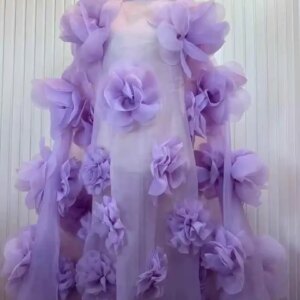 Luxury 3D Flower Lace Fabric, French Embroidery,Applique Tulle Mesh, African Fabric, Wedding Party Dress,Sewing, High Quality