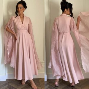 Customized Jiayigong Jersey Ruffle Christmas A-line V-neck Bespoke Occasion Gown Midi Dresses Saudi Arabia