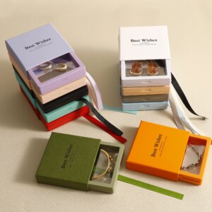 High quality transparent PE film display box suspension packaging custom jewelry box personalized logo chic ring bracelet neckla