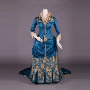 1880s Evening Dress Victorian Edwardian Duchess Rococo Bustle Ball Gown Renaissance Southern Belle Afternoon Costume
