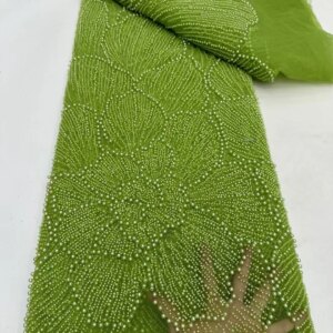 African French Tulle Mesh Beaded Lace Fabric High Quality 2025 Nigerian Mesh Lace Luxury For Women Wedding Dresses 5yards