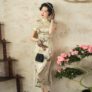 High Quality Dress Improved Young Long Suzhou Real Silk Cheongsam Summer Women’s New Chinese Style 2024 New