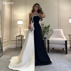 Customized Women Prom Gown Formal Dearin One Shoulder Ball Floor Length Skirts Draped Sleeveless Beading Bespoke Occasion Dresse