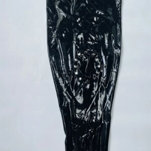 Men latex gummi sleep bag with codpiece crotch hole no zip neck entry