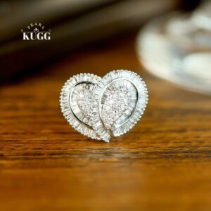 KUGG 100% 18K White Gold Rings Women 1.0carat Real Natural Diamond Engagement Ring Romantic Heart Shape High Wedding Jewelry