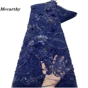 African Luxury Sequins Beaded Groom Lace Fabric High Quality French Tulle Lace Fabric 2024 Embroidery Nigerian Lace Fabrics