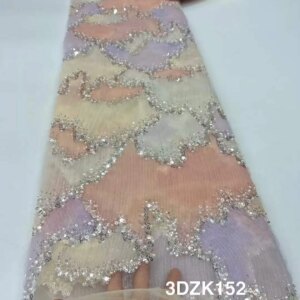 Luxury African Sequins Beaded Lace Fabric 2025 High Quality Lace 5 Yards French Lace Fabric Nigerian Lace Fabrics Party SF