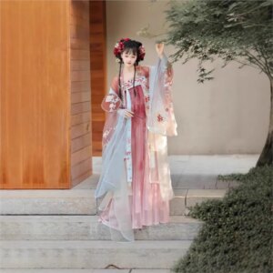 Chinese style Hanfu female embroidery large sleeve shirt chest skirt Xianqi daily