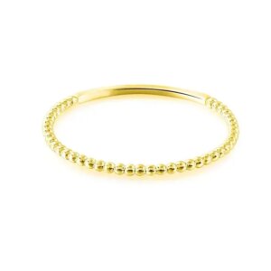 VAL Presale Solid Gold Jewelry 9K/10K/14K/18K/24K Gold Rings For Women Gift Minimalist Slim Thin Beads Circle Stackable Rings