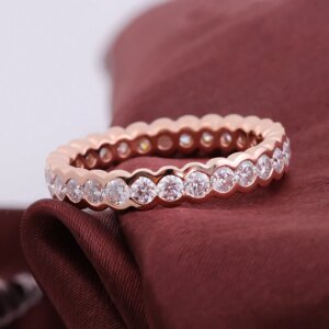 Provence Minimalist full band Wedding ring Solid Gold DEF/VS Lab Diamonds Promise ring Tail Ring for Women Personalized Custom