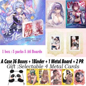 New A6 Size Goddess Card ” Numerous Flowers ” Hobby Waifu Board Genshin Collection Doujin Hutao Ganyu Rare Card Toy Gift