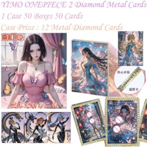 YIMO ONEPIECE 2 Diamond Metal Cards Anime One Piece Cards Nami Luffy Character Collection Cards Game Child Gift Toy