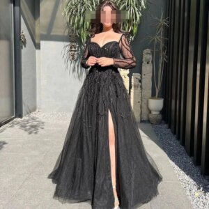 Customized Evening Saudi Arabia Tulle Beading Celebrity Ball Gown Off-the-shoulder Bespoke Occasion Long Dresses