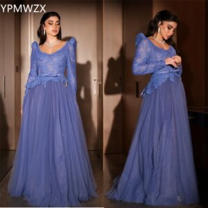 Customized Evening Dress Formal Party Occasion YPMWZX Scoop Neckline A-line Floor Length Skirts Layered Draped Bespoke