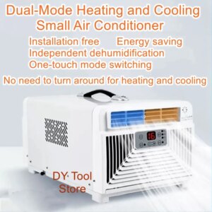 Portable cooling and heating without installation and drainage of small portable compressor refrigeration and air conditioning