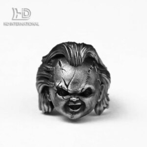 925 Silver Ghost Child Throwback Ring, Chucky ring, Child’s Play jewelry