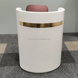 Minimalist ins style beauty salon salon front desk furniture wooden luxury Phnom Penh barber shop bar standing reception desk