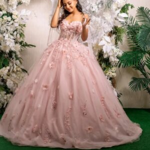 Customized Pink Off Shoulder Quinceanera Dress sequin applique Lace 3D flower trailing vestidos de 15 Quinceanera