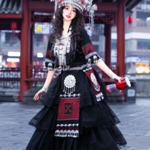 New Miao Costume Ethnic Miao’ S Girl Style Yunnan Guizhou Tujia Trip Shoot Minorities