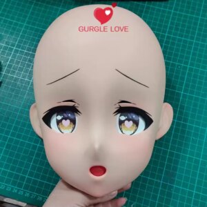 (GLA04055)Customize Character Resin Half Head Japanese Animego Cosplay Crossdressing Doll Anime Kigurumi Mask With Eyes And Wig